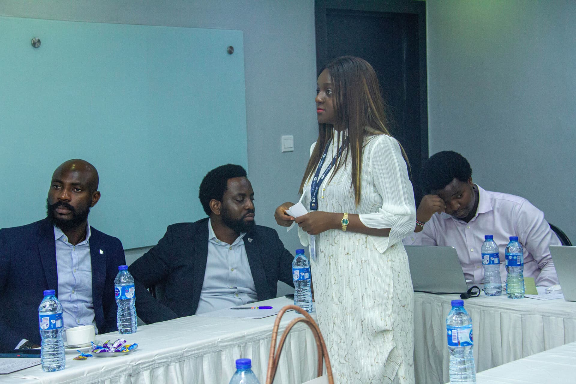 A delegate addressing the trade mission session